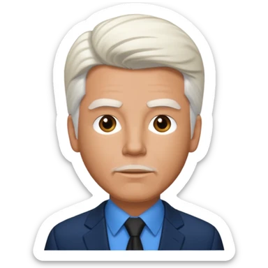 Michael McDonald with blue shirt, black suit jacket sticker