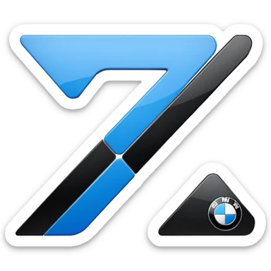 A BMW LOGO with correct colours in it diagonal blue sticker