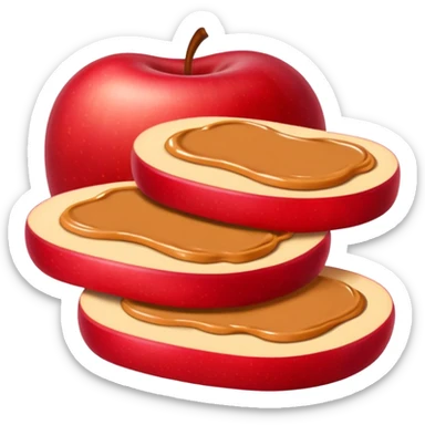 apple slices with peanutbutter sticker