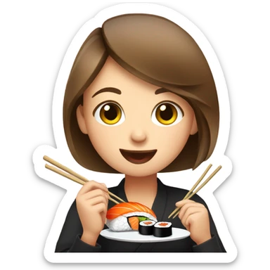 Polish girl eating shushi sticker