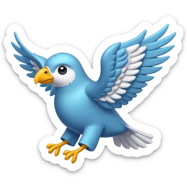 Calvo con alas volando sticker