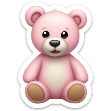 pastel pink teddy bear sticker