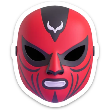 red and black luchador mask sticker