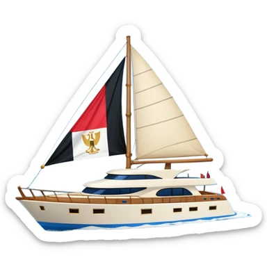 yacht with Egyptian flag sticker