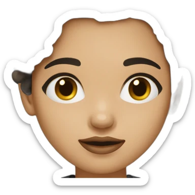 designer girl with light skin short dark brown hair in black shirt sticker