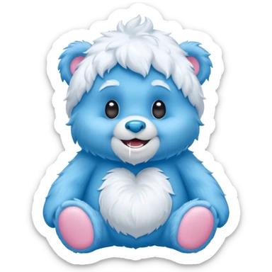 blue care bear yeti sticker