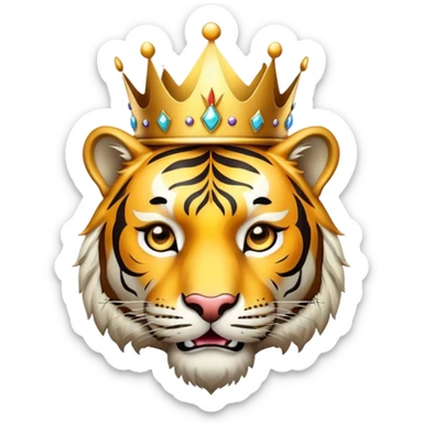 tiger face with crown VIP for Twitch emote sticker