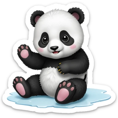 baby panda sliding sticker