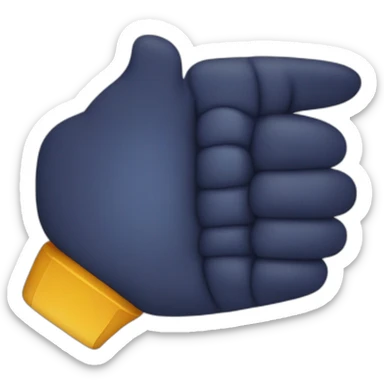 Thumbs up emoji but the thumb is horizontally bent in a 90 degree angle in the middle sticker