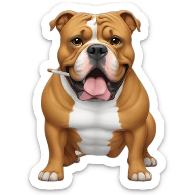 American XL bully smoking a vape sticker
