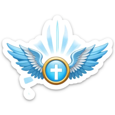 wings emblem holy saint light blue sticker