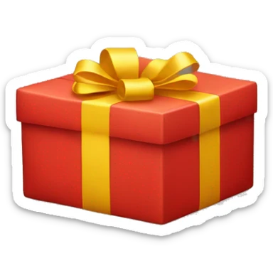 one red box gift with yellow ribbon emoji sticker