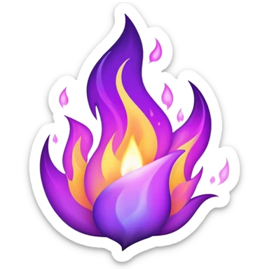 Purple flames sticker
