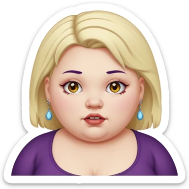 fat girl with piercings sticker