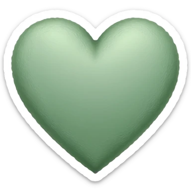 sage green heart, sketched sticker