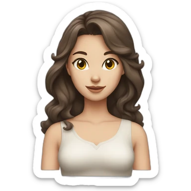 Cat girl (Caucasian with dark brown hair) sticker