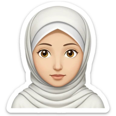 Muslim woman wearing all white hijab in sajdah sticker