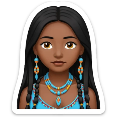 native american girl sticker