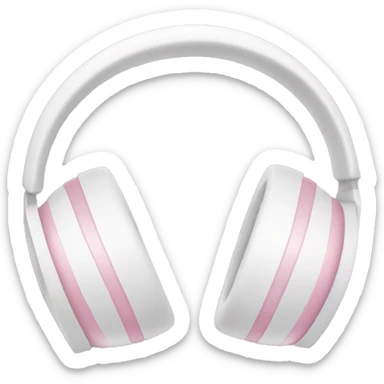white headphones with light pink bows sticker