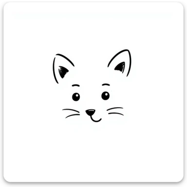 simple sketch of a cat face sticker