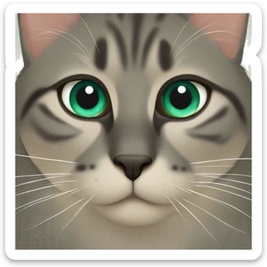 Gato negro ojos verdes sticker