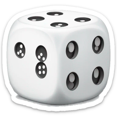 White ludo  dice with showing numbers sticker