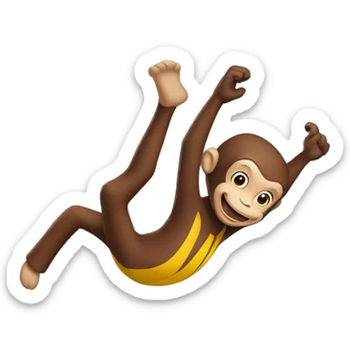 Curious George doing a cartwheel sticker