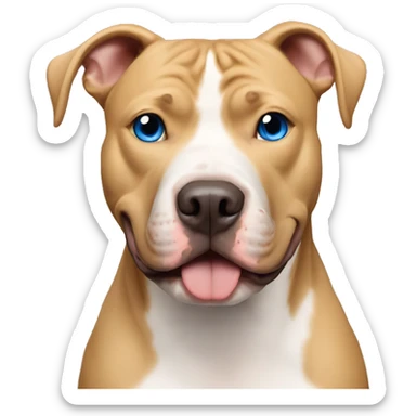 Pitbull with blue eyes and blonde/tan fu sticker