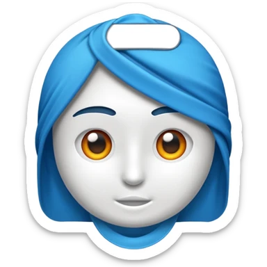 Beyaz tick dışı mavi sticker