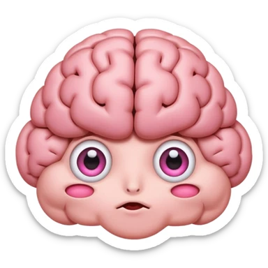 cute brain with only eyes sticker