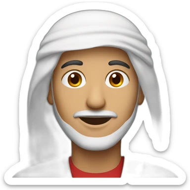 Arabic guy with red and right square sticker