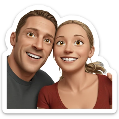 smiling girl with boys indoors sticker