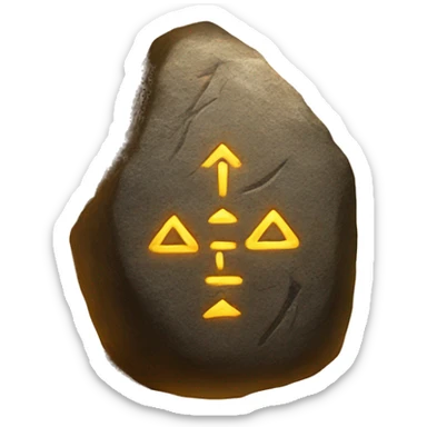 light up runes carved into rock sticker