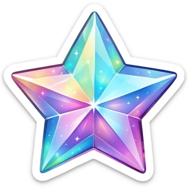 hd sparkly holographic star shaped gem sticker
