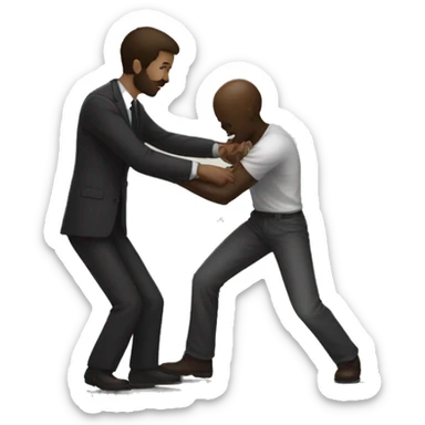 a man saving another black man from slender man sticker