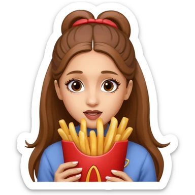 ariana grande munching fries sticker