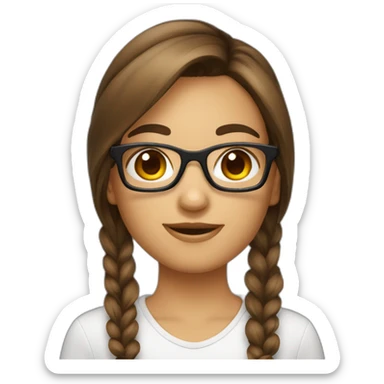 Fille a lunettes cheveux bruns au carré sticker