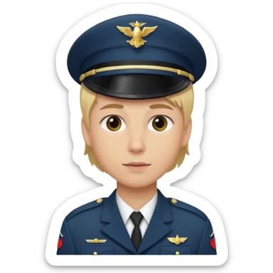 soldier with blonde hair no hats sticker