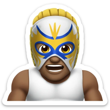 mascara de lucha libre blanca con aleta superior sticker