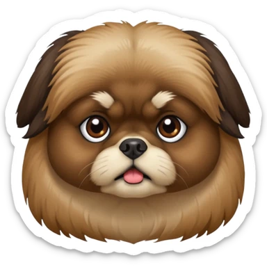 pekingese dog head kinda dark pekingese sticker