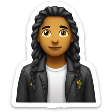 Adolescent colombien avec des tresses sticker