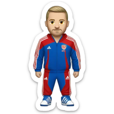 Russian hooligan in adidas suit sticker