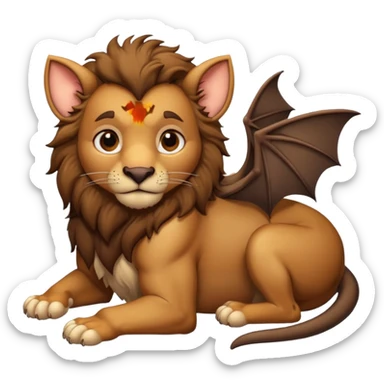 Bat chilling in lion’s stomach sticker