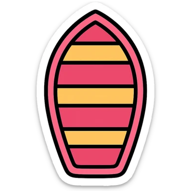 classic pink wooden rowing boat sticker