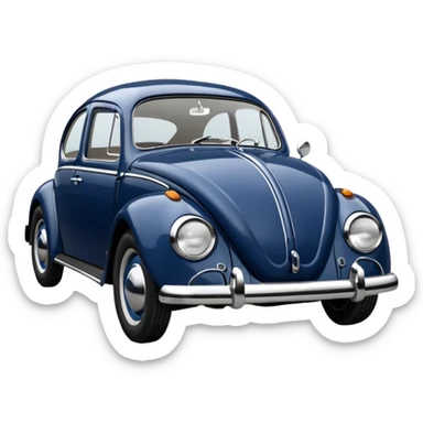 Navy blue 1963 Volkswagen Beetle sticker