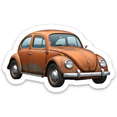oxidated old VW beetle  2024 sticker