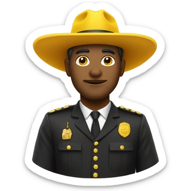 un hombre con sombrero amarillo  sticker