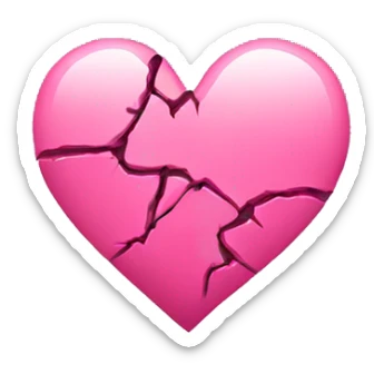 pink broken heart sticker