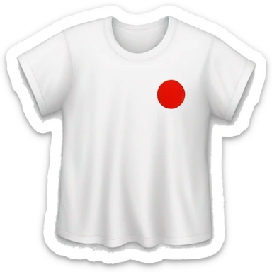 white t-shirt with red spot sticker