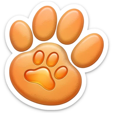 a very light pale pastel apricot pawprint sticker